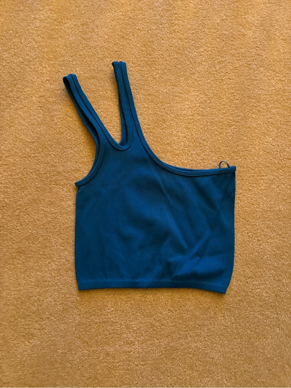Royal Blue Zara One-Shoulder Crop Top